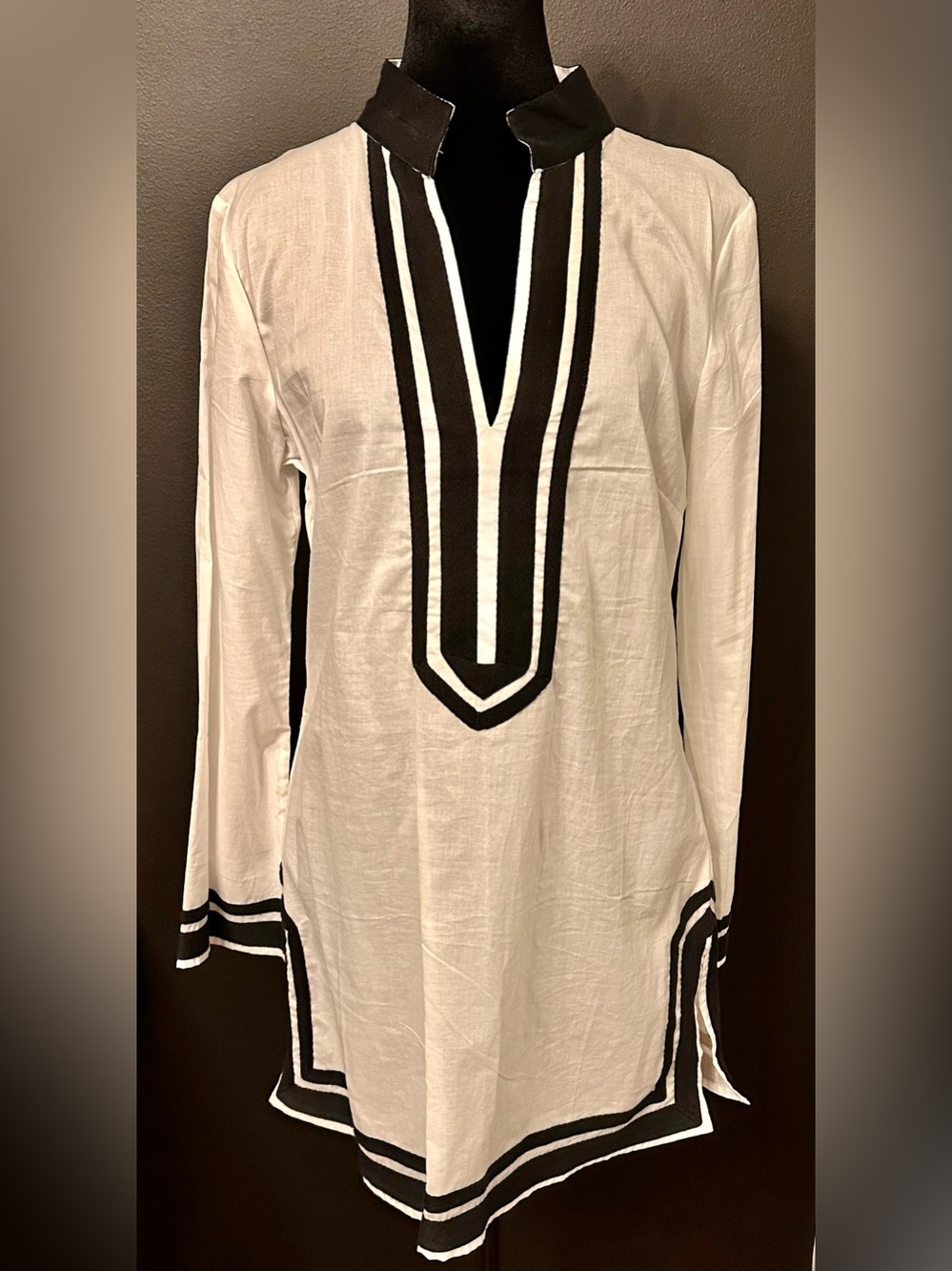 White Tunic with Black Trim
